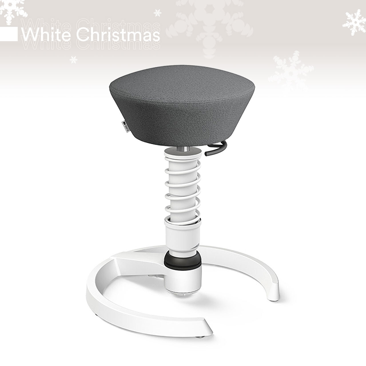 White Christmas Sale: Aeris Swopper mit Gleitern | Recyceltes Polyester Cura: Grau meliert | Feder: High | Gestell: Weiß