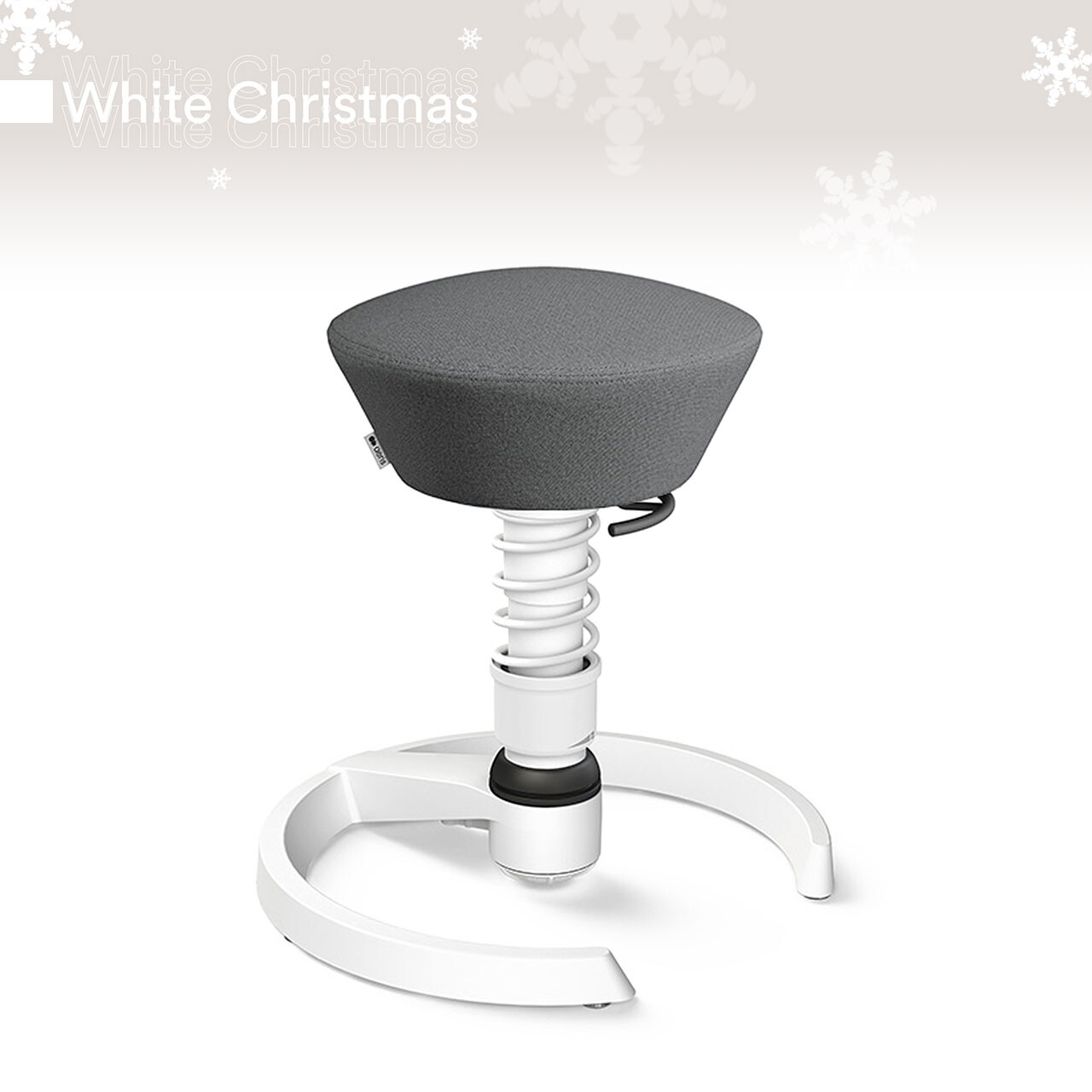 White Christmas Sale: Aeris Swopper mit Gleitern | Recyceltes Polyester Cura: Grau meliert | Feder: Light | Gestell: Weiß