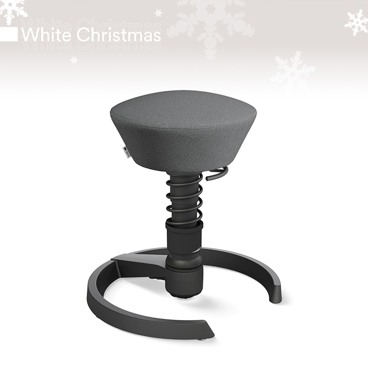 White Christmas Sale: Aeris Swopper mit Gleitern | Recyceltes Polyester Cura: Grau meliert | Feder: Low | Gestell: Schwarz