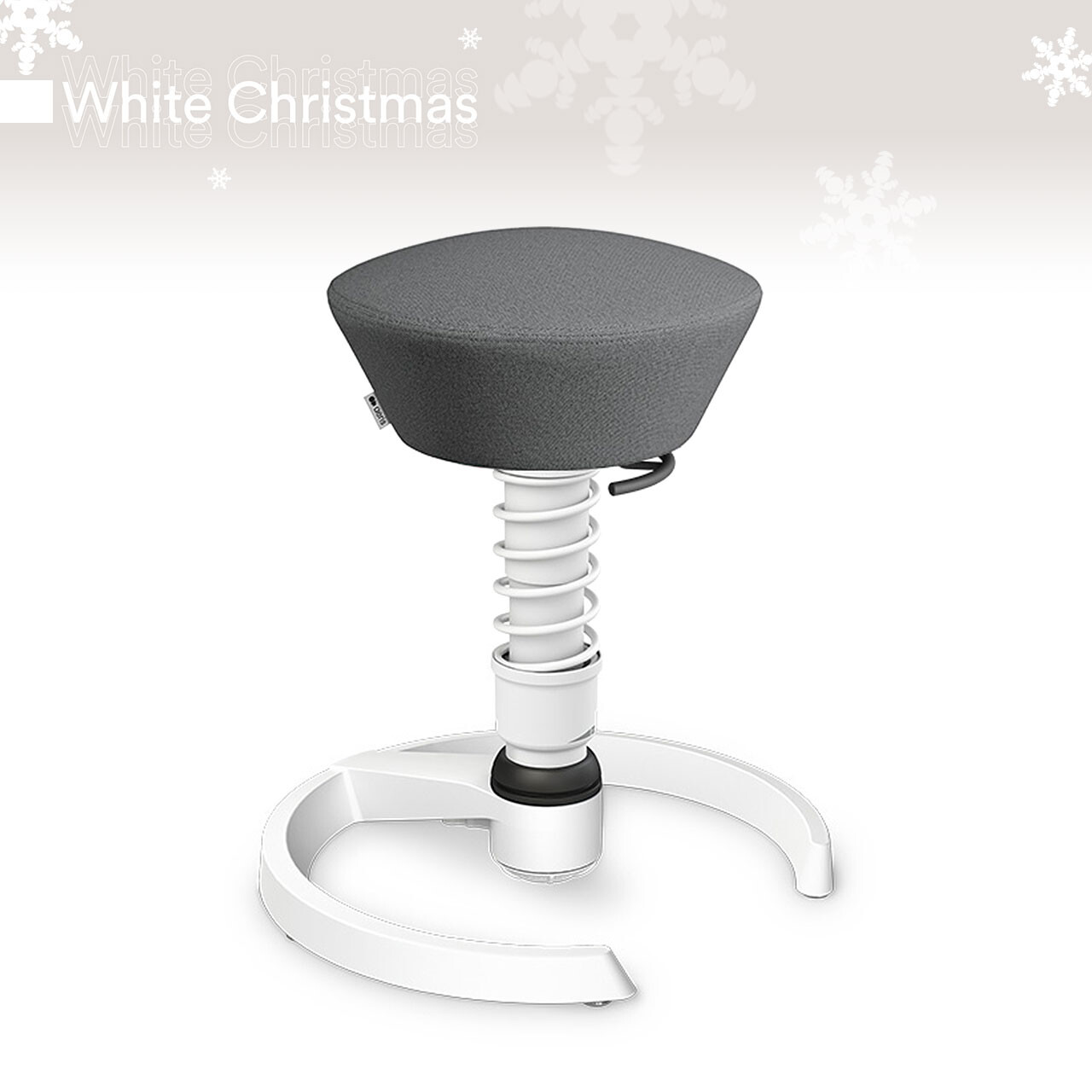 White Christmas Sale: Aeris Swopper mit Gleitern | Recyceltes Polyester Cura: Grau meliert | Feder: Standard | Gestell: Weiß