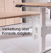 Verkettung zu Anbauplatten und weiteren Schreibtischen möglich